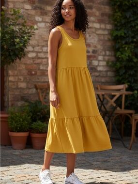 BUFFALO Yellow Sleeveless Cotton T-SHIRT' Dress size small